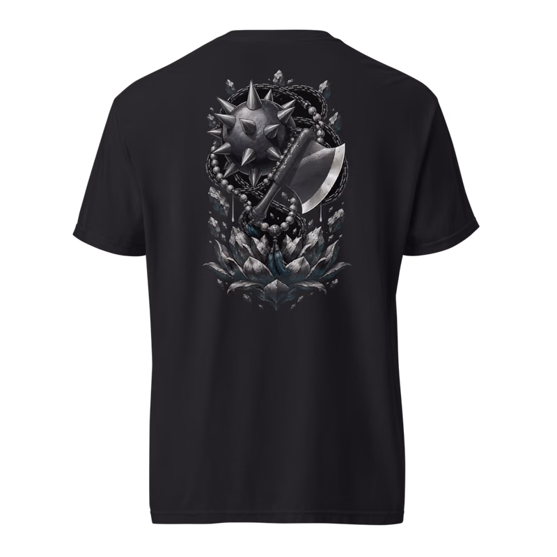 Gyomei Himejima Stone Hashira Weapons Tee, Black, back print, back