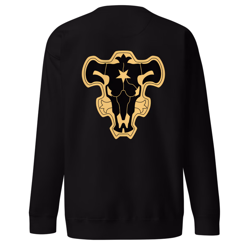 Black Bulls Emblem Sweatshirt, Black, emblem + large back · left chest, back