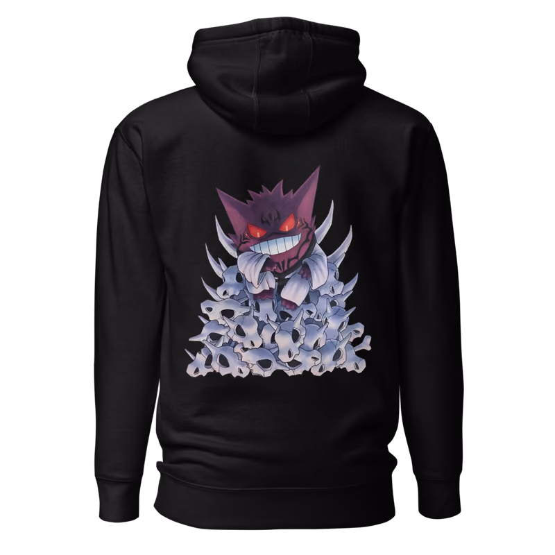 Gengar x Jujutsu Kaisen King of Curses Hoodie, Black, back print, back