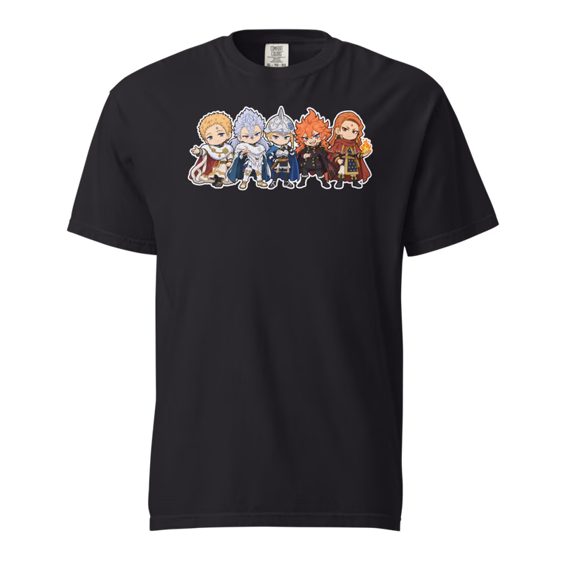 Magic Knight Captains Chibi Tee, Black, front print, front