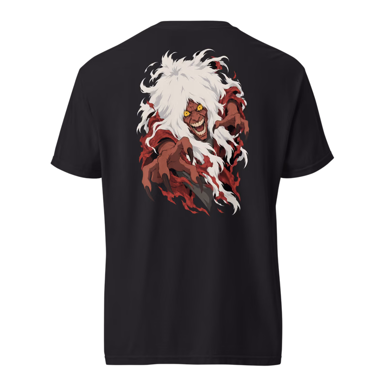 Turbo Granny Yokai Form Boxed Eyes Tee, Black, back print, back