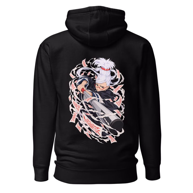 Seiko Ayase Nessie Boxed Eyes Hoodie, Black, boxed eyes + back · left chest, back