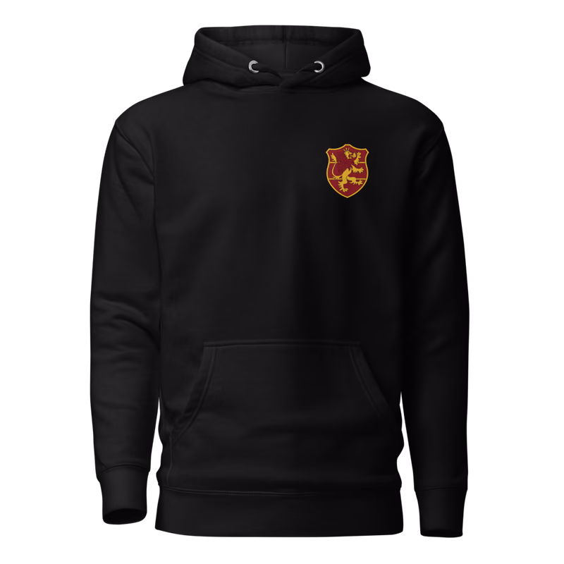 Salamander Fire Spirit Hoodie, Black, emblem + back · left chest, front