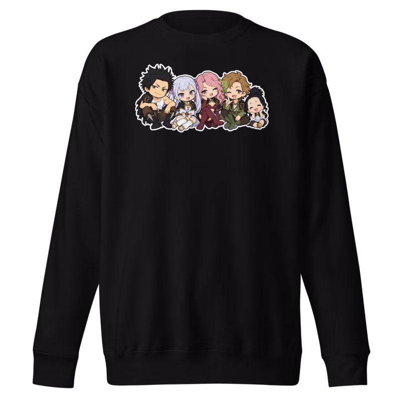 Black Bulls Chibi Squad Sweatshirt, Black, front print, front