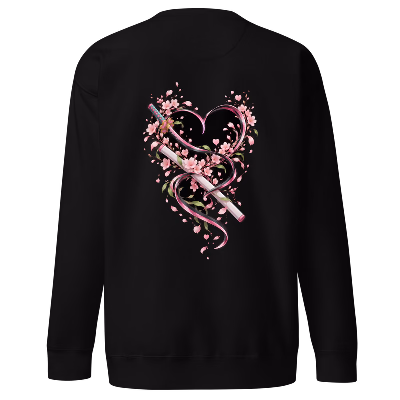 Mitsuri Kanroji Love Hashira Sword Sweatshirt, Black, back print, back