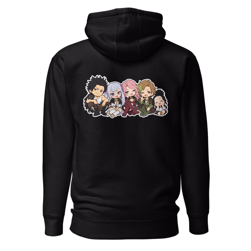 Black Bulls Chibi Squad Hoodie, Black, back print, back