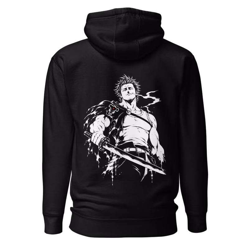 Yami Sukehiro Silhouette Hoodie, Black, back print, back