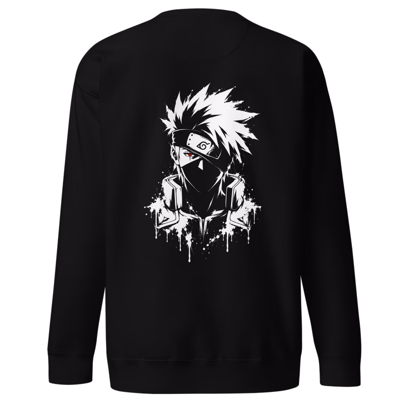 Kakashi Ink Silhouette Sweatshirt, Black, back print, back