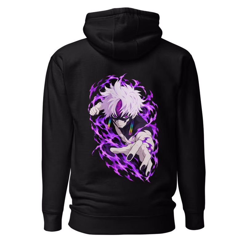 Evil Eye Curse Boxed Eyes Hoodie, Black, boxed eyes + back · left chest, back