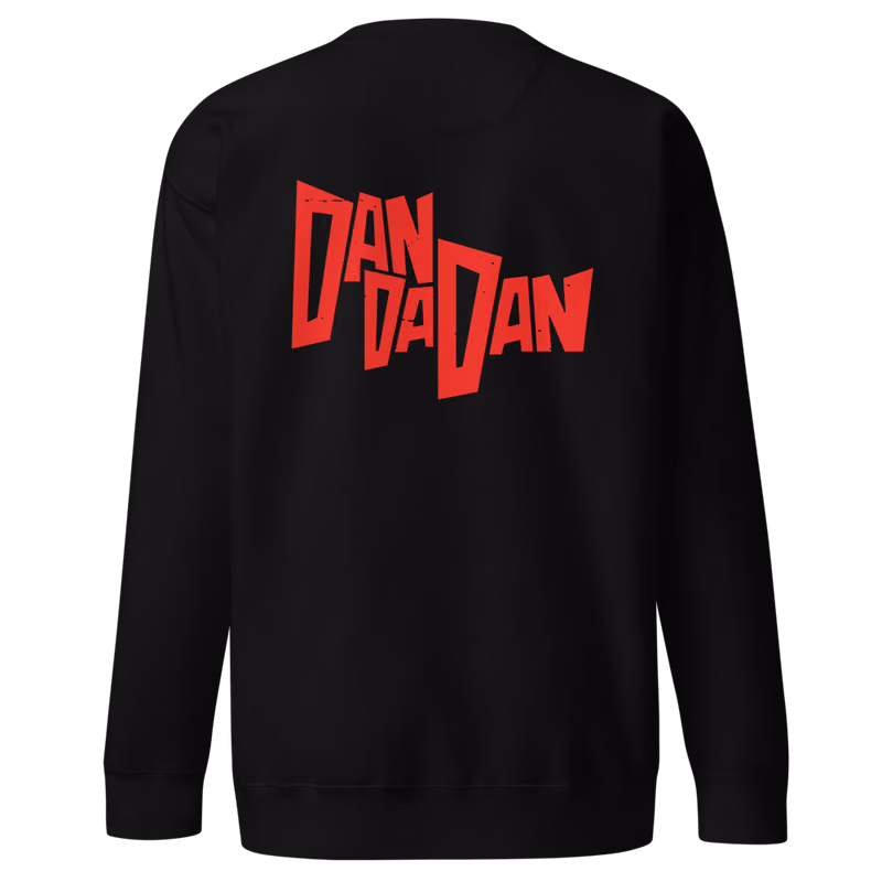 Dandadan Logo Large Sweatshirt, Black, back print, back