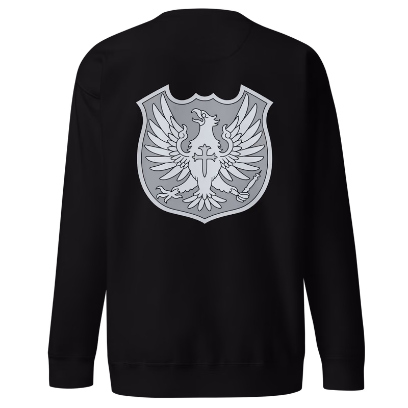 Silver Eagles Emblem Sweatshirt, Black, emblem + large back · left chest, back