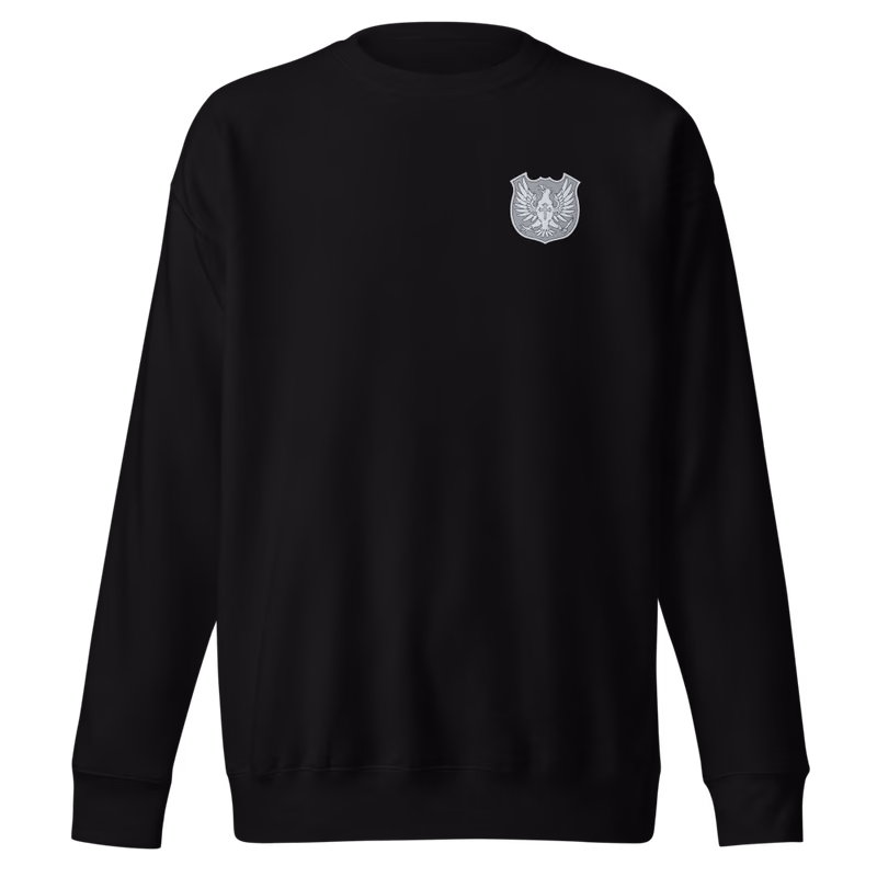 Silver Eagles Emblem Sweatshirt, Black, emblem + large back · left chest, front
