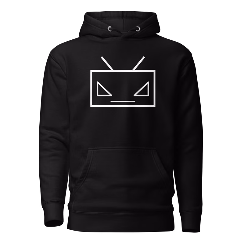 RoRobot Prime hoodie, Black, White design, front print, front