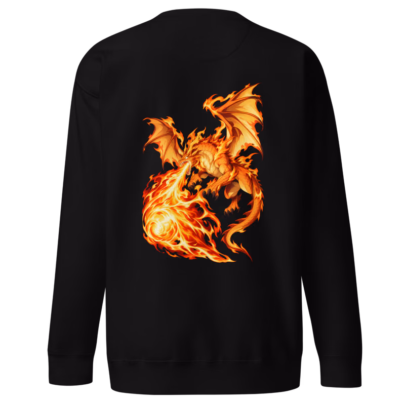 Salamander Fire Spirit Sweatshirt, Black, emblem + back · left chest, back