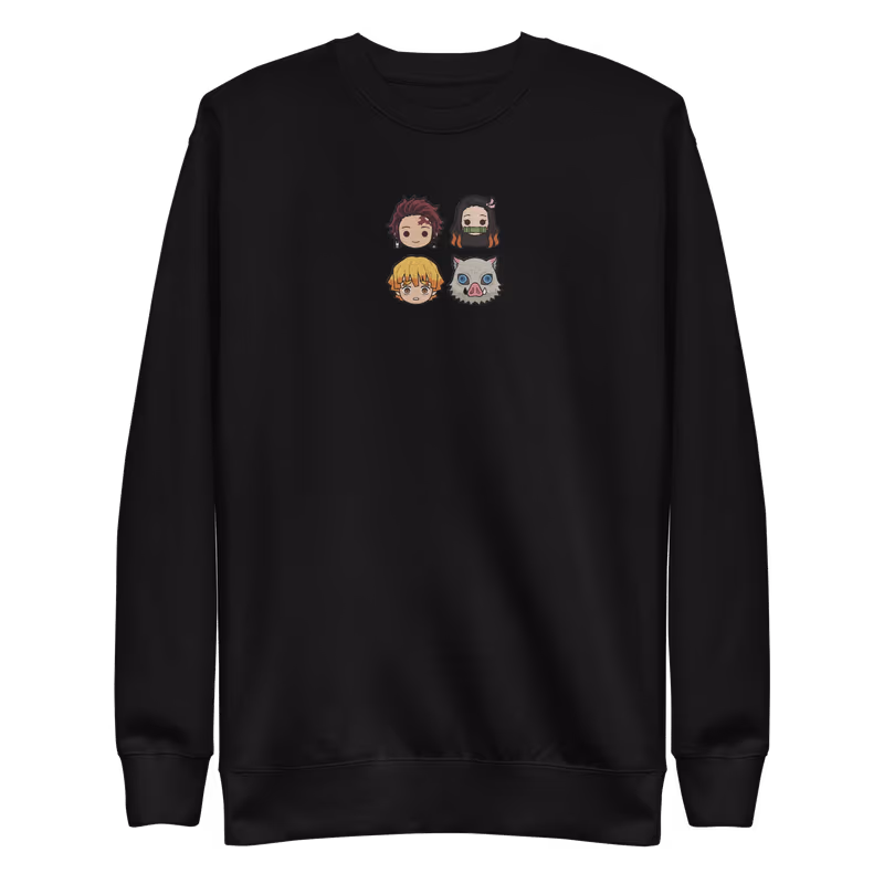 Chibi Faces Embroidered Demon Slayer Sweatshirt