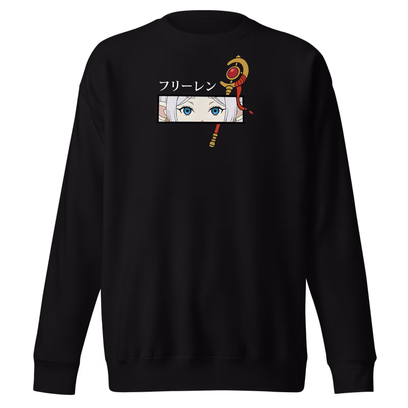 Frieren Face Panel w/ Staff Sweatshirt