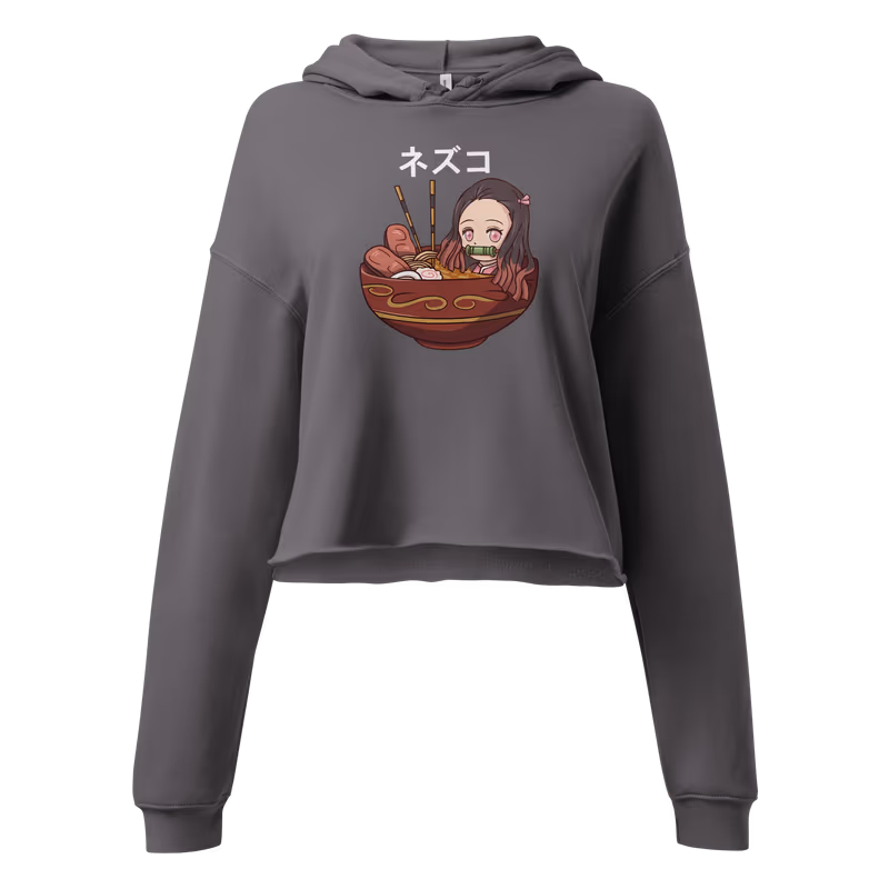 Nezuko Ramen Demon Slayer Crop Hoodie