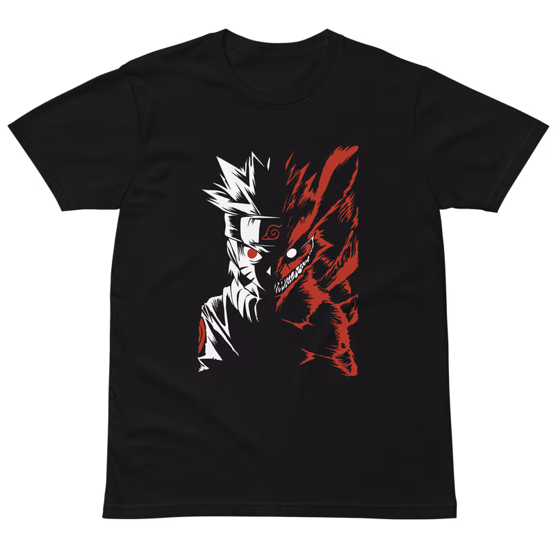 Naruto Kurama Half Face Graphic T-Shirt