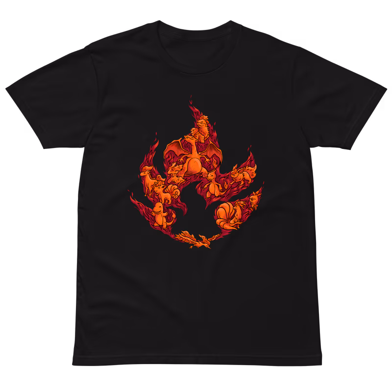 Fire Type Pokemon T-Shirt