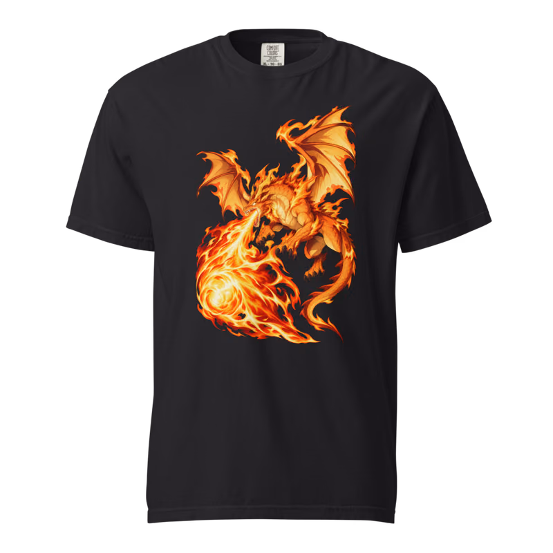Salamander Fire Spirit Tee, Black, front print, front