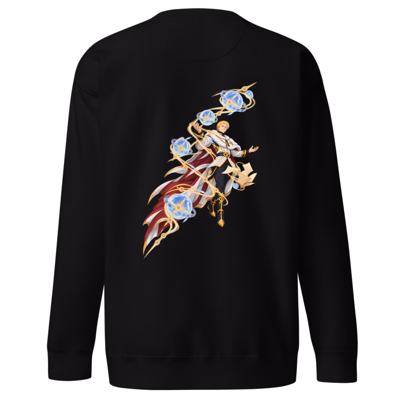 Julius Novachrono Time Magic Boxed Eyes Sweatshirt, Black, boxed eyes + back · left chest, back