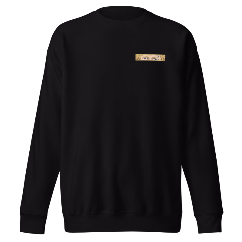 Julius Novachrono Time Magic Boxed Eyes Sweatshirt, Black, boxed eyes + back · left chest, front