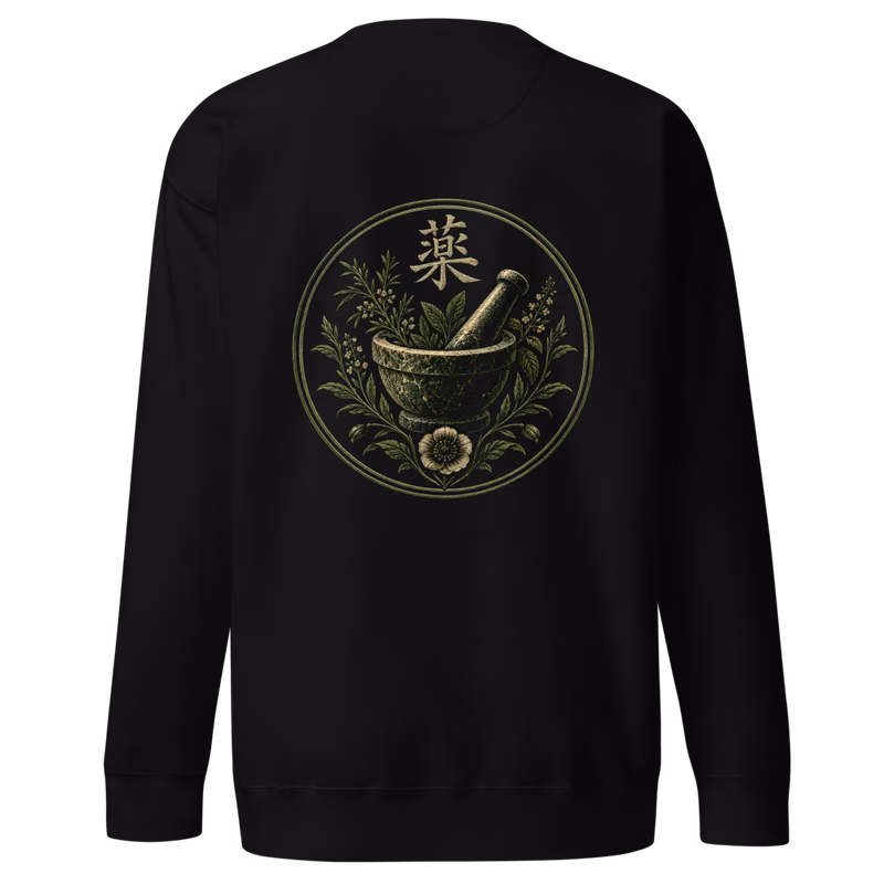 Apothecary Seal Sweatshirt, Black, back print, back