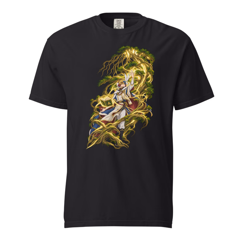 William Vangeance World Tree Magic Boxed Eyes Tee, Black, front print, front