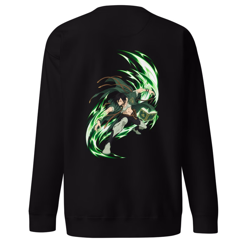 Jack the Ripper Slash Magic Boxed Eyes Sweatshirt, Black, boxed eyes + back · left chest, back