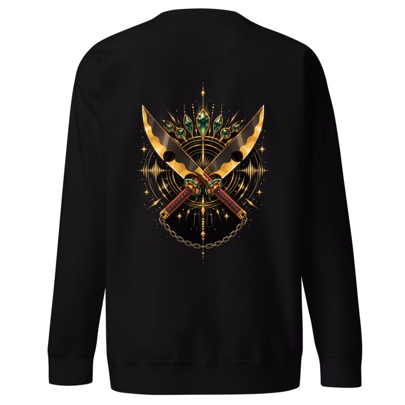 Tengen Uzui Sound Hashira Cleavers Sweatshirt, Black, back print, back