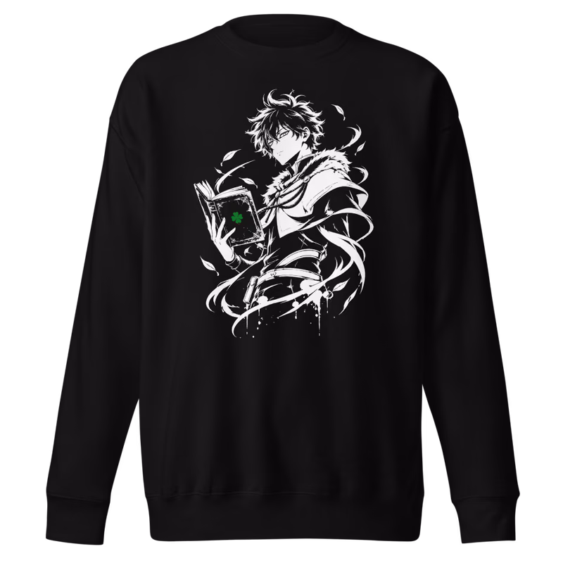 Yuno Silhouette Sweatshirt, Black, front print, front