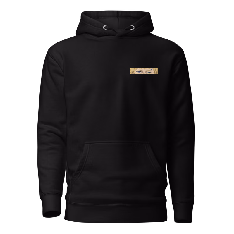 Julius Novachrono Time Magic Boxed Eyes Hoodie, Black, boxed eyes + back · left chest, front