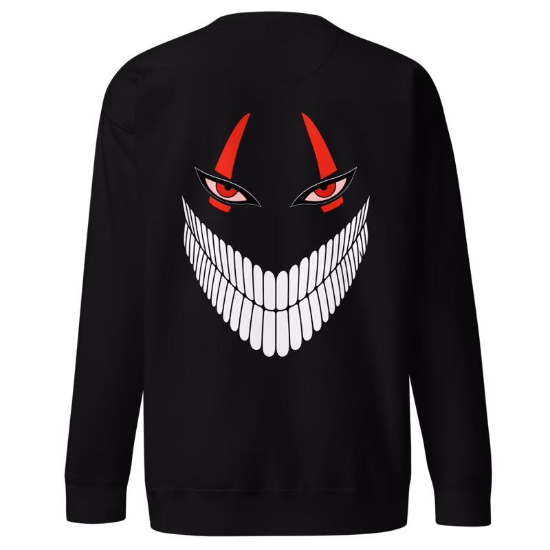 Okarun Turbo Granny Grin Sweatshirt, Black, back print, back