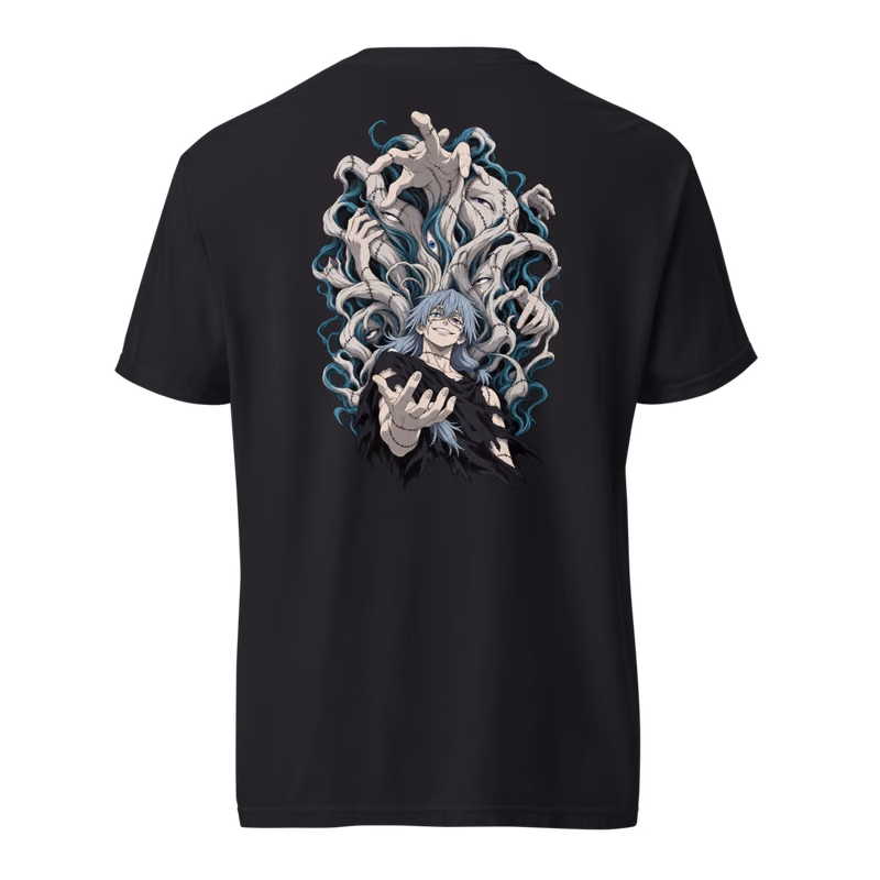Mahito Self-Embodiment of Perfection Boxed Eyes Tee, Black, boxed eyes + back · left chest, back