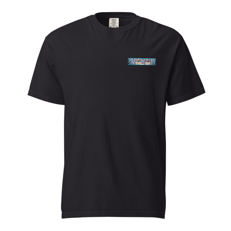 Mahito Self-Embodiment of Perfection Boxed Eyes Tee, Black, boxed eyes + back · left chest, front