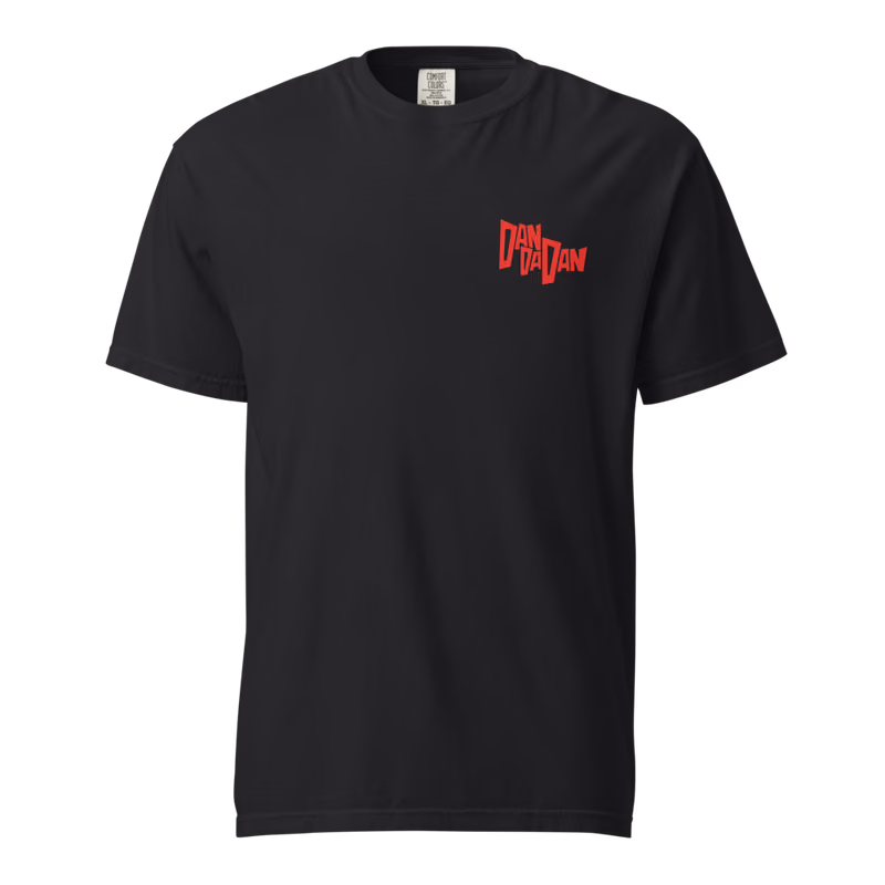 Dandadan Logo Chest Tee, Black, printed chest · left chest, front