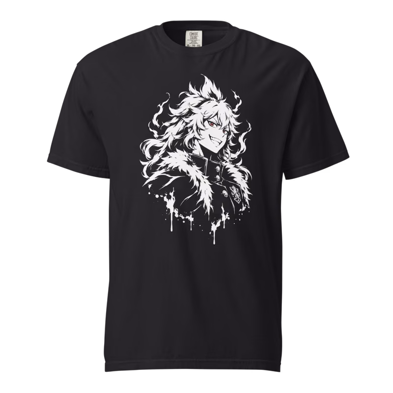 Mereoleona Vermillion Silhouette Tee, Black, front print, front