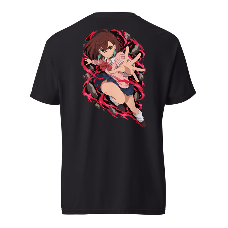 Momo Ayase Psychokinesis Boxed Eyes Tee, Black, back print, back