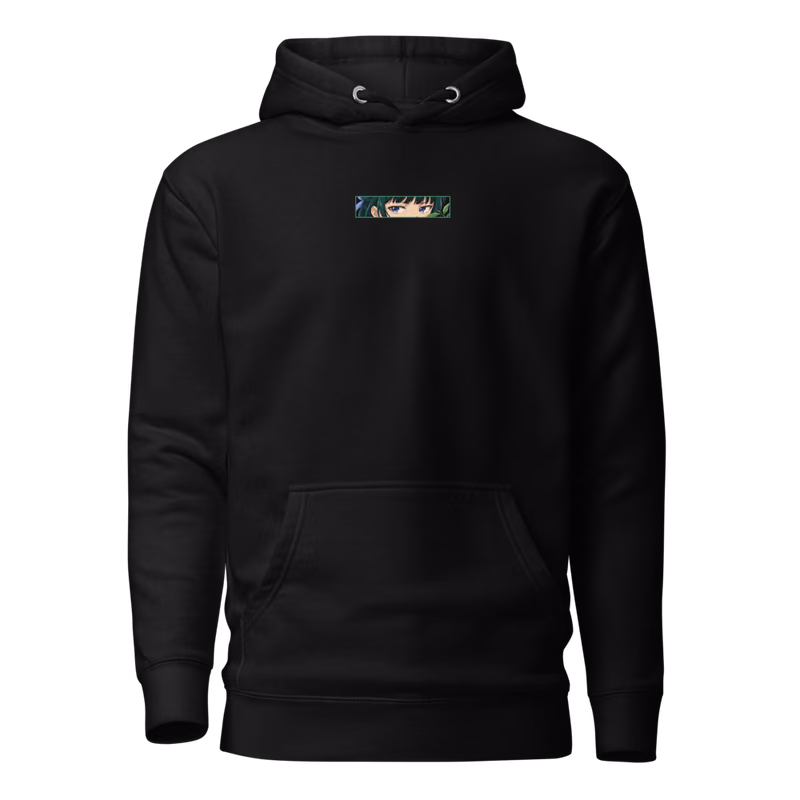 Maomao Eyes Hoodie, Black, eyes front, front