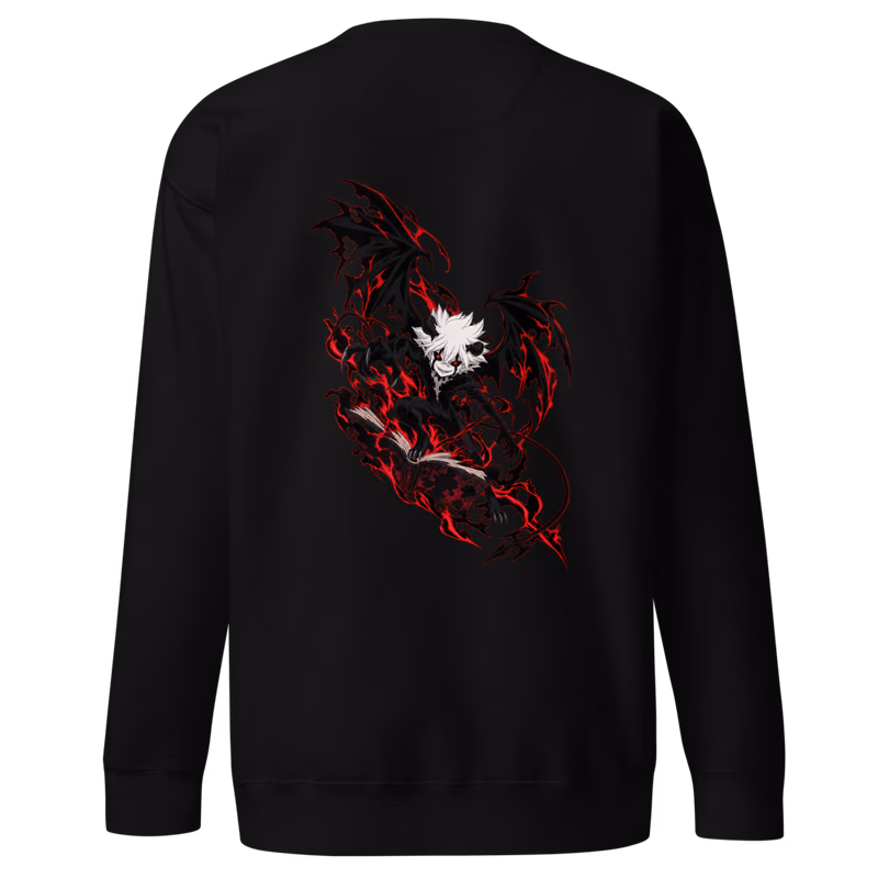Liebe Devil Sweatshirt, Black, emblem + back · left chest, back