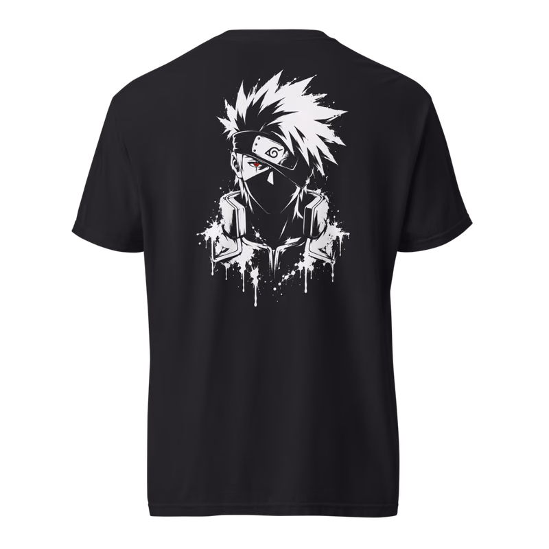 Kakashi Ink Silhouette Tee, Black, back print, back