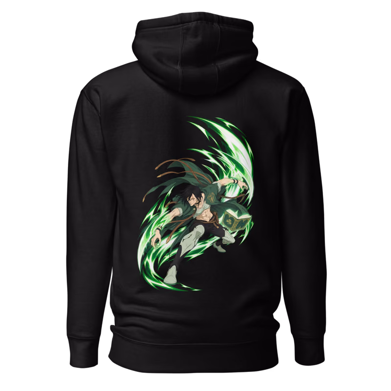 Jack the Ripper Slash Magic Boxed Eyes Hoodie, Black, boxed eyes + back · left chest, back